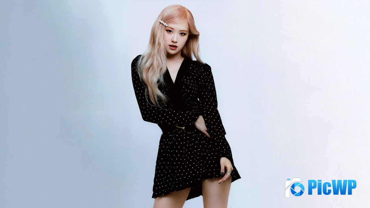 Rose (Blackpink) Black dress 4K PC Wallpaper