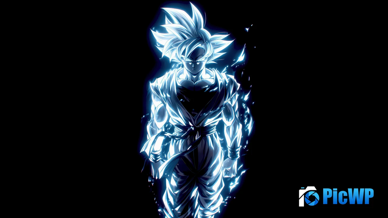 Goku Ultra Instinct Neon art 4K PC Wallpaper