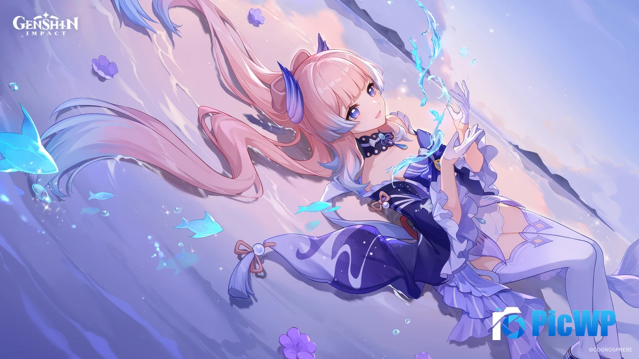 Sangonomiya Kokomi Purple aesthetic 4K PC Wallpaper