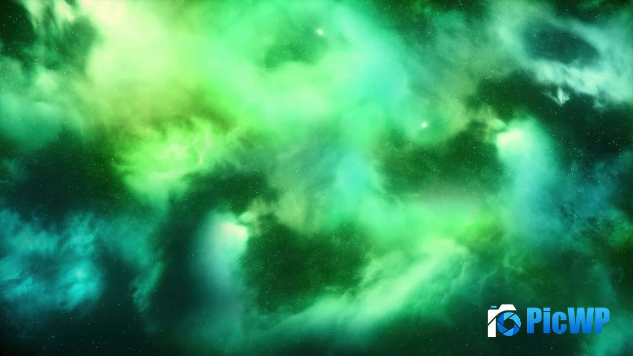 Starry sky Green aesthetic 4K PC Wallpaper