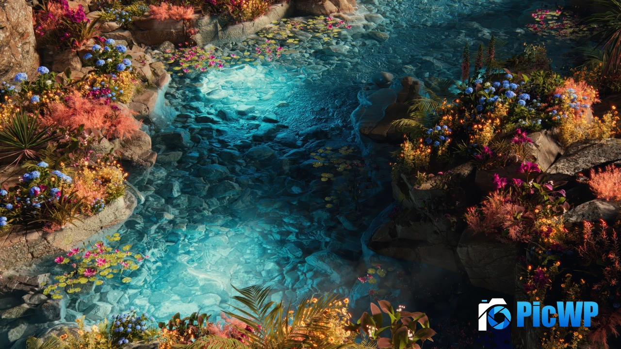 Paradise Water Stream 4K PC Wallpaper
