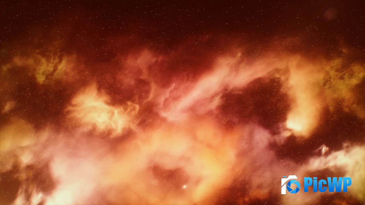 Starry sky Orange aesthetic 4K PC Wallpaper