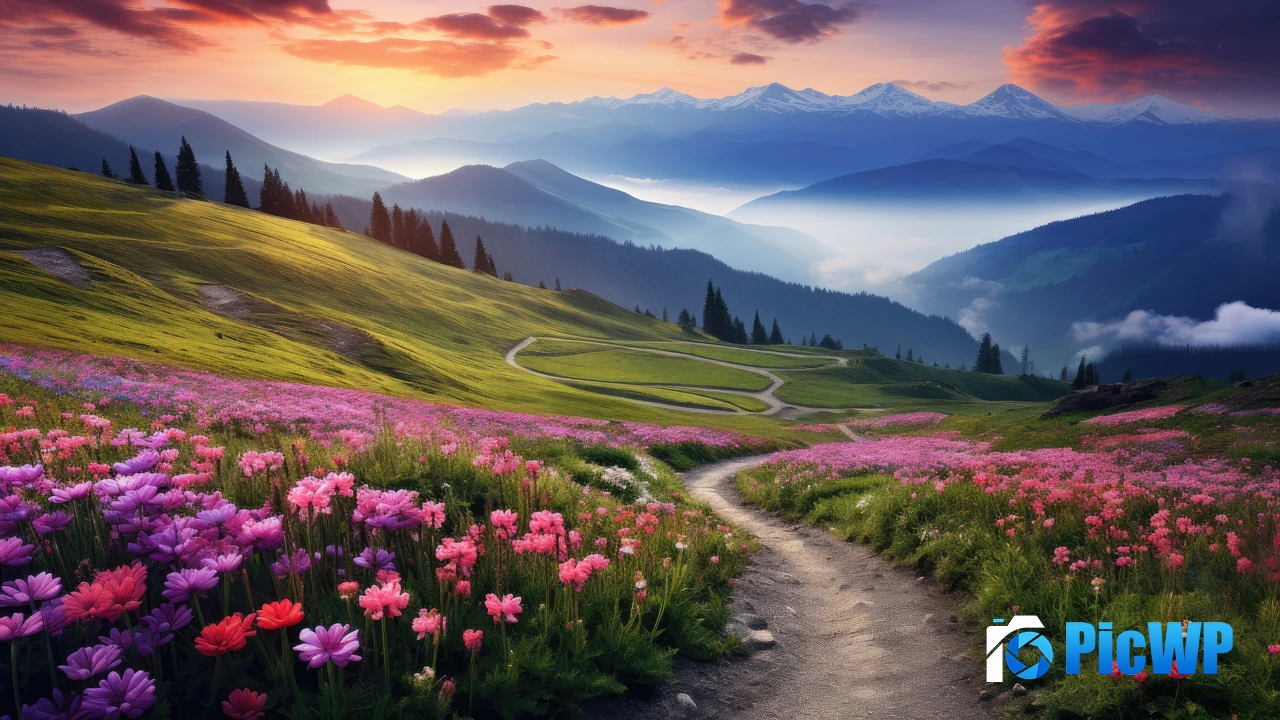 Mountain Landscape Meadow 4K PC Wallpaper