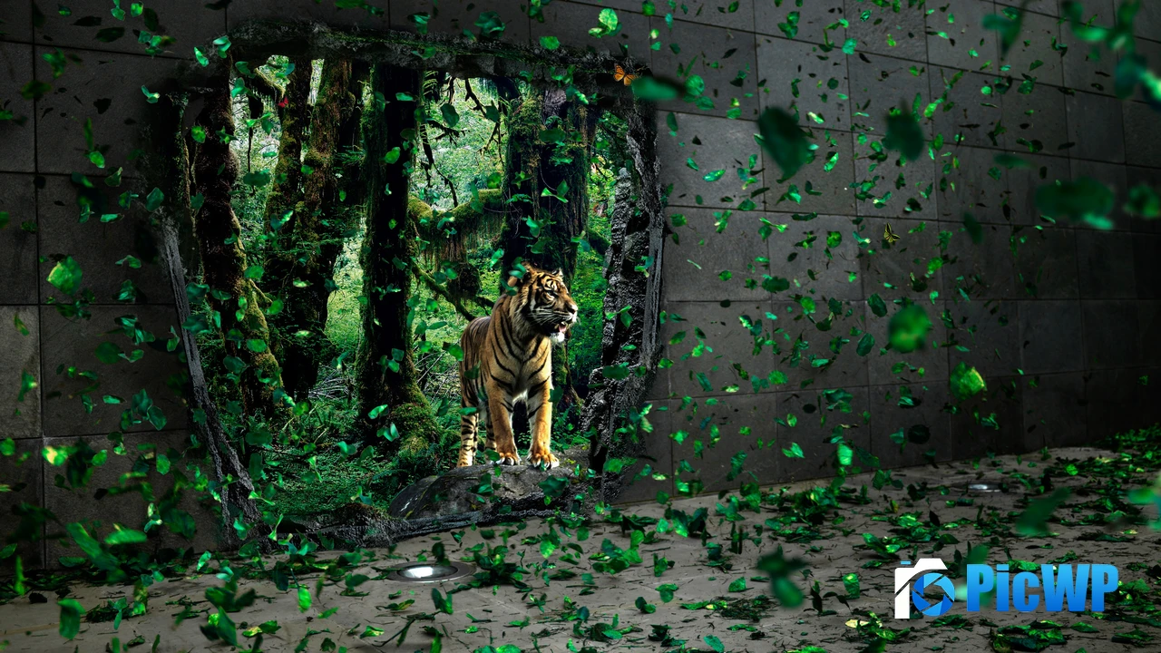Tiger Mystical Forest 4K PC Wallpaper