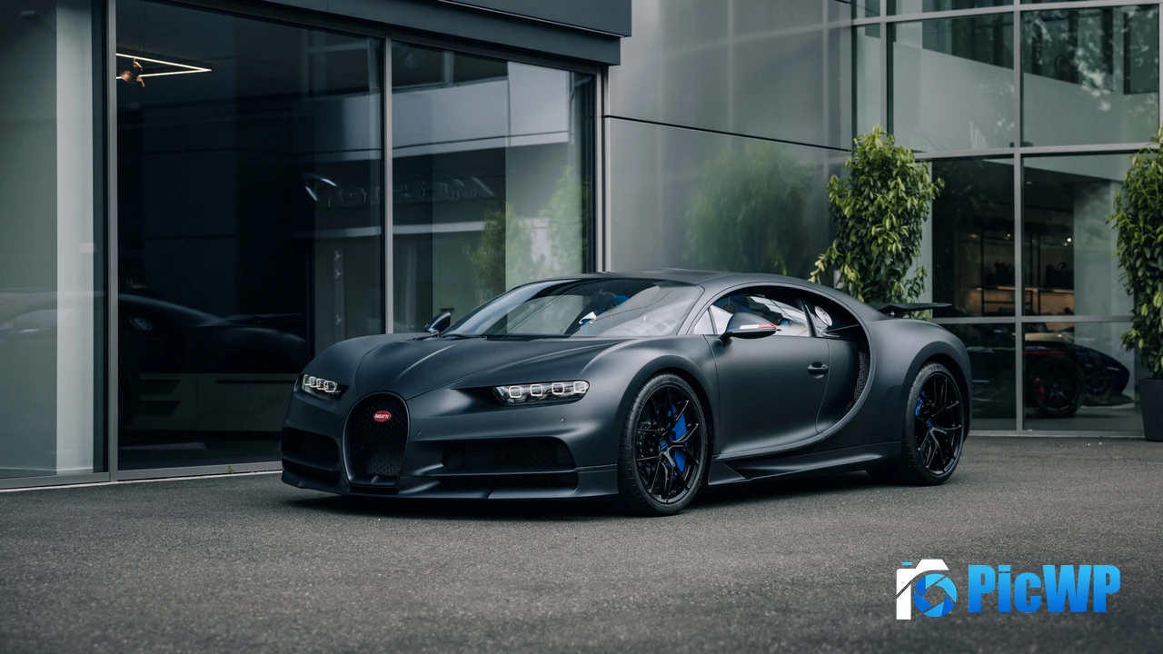 Bugatti Chiron Sport Matte black 4K PC Wallpaper