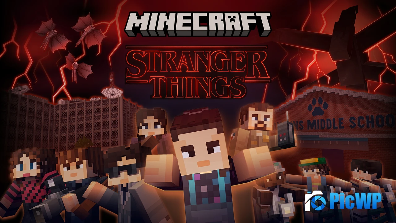 Minecraft Stranger Things 4K PC Wallpaper