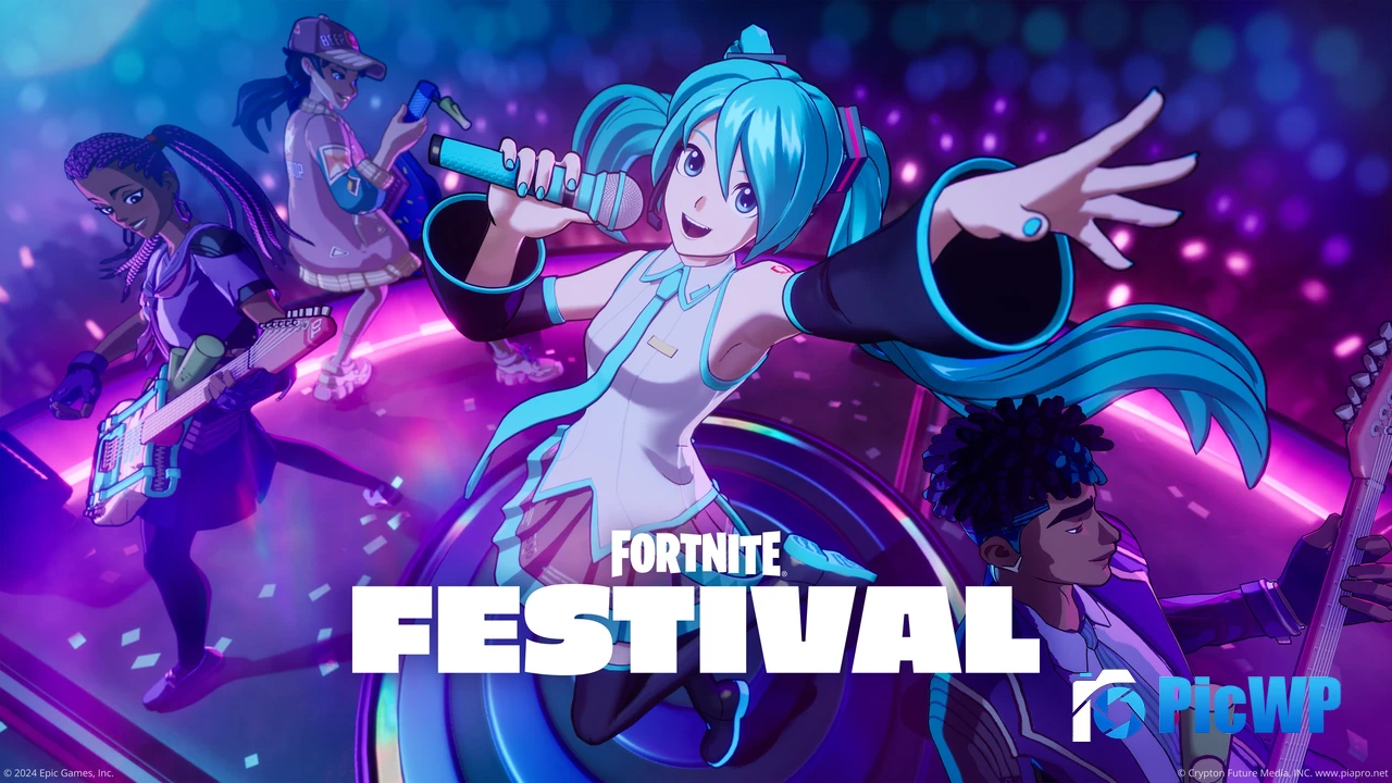 Fortnite Festival Hatsune Miku 4K PC Wallpaper