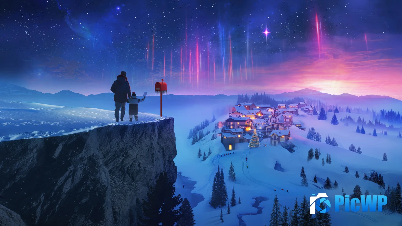 Snowy village Winter 4K PC Wallpaper