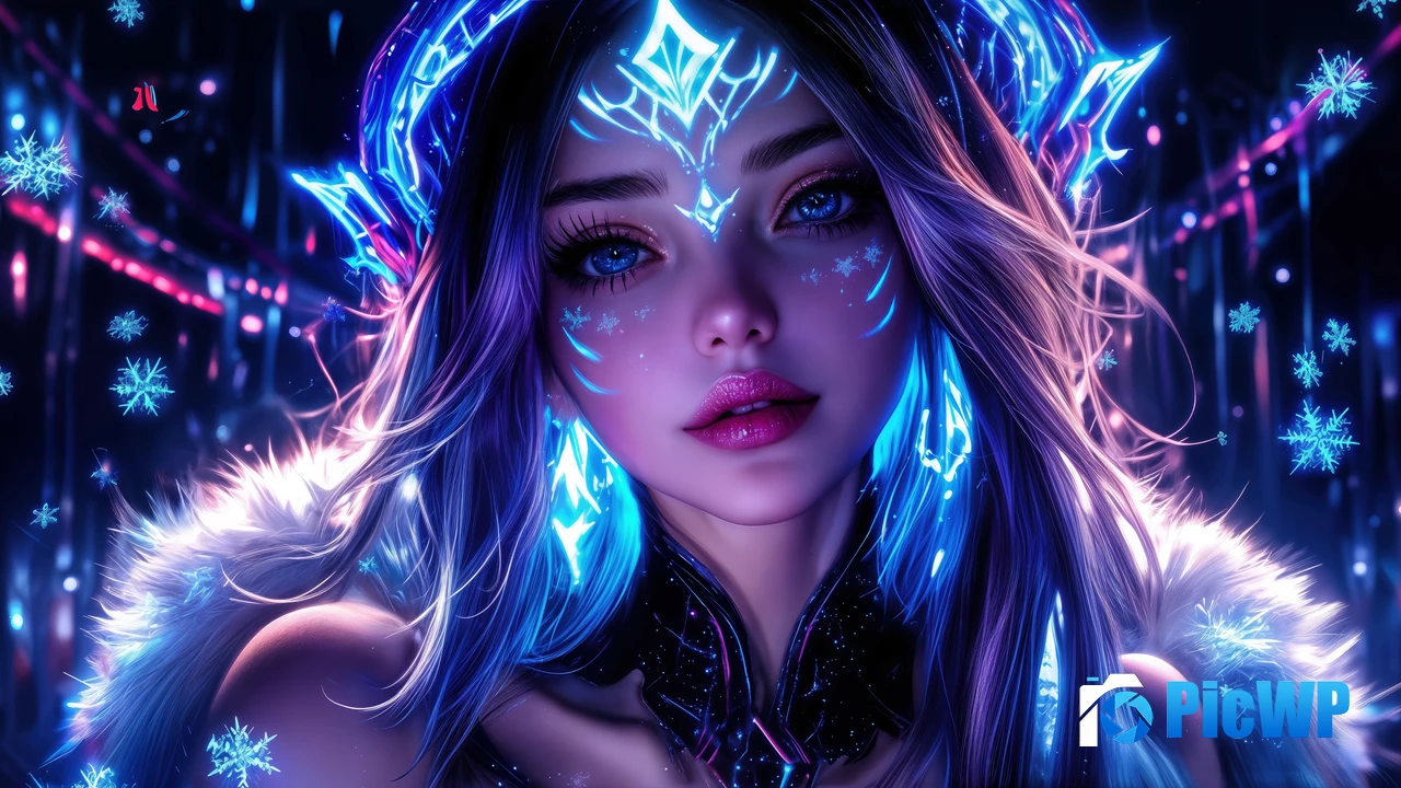 Dream girl Neon art 4K PC Wallpaper