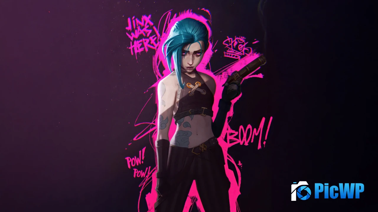 Jinx Pink aesthetic 4K PC Wallpaper