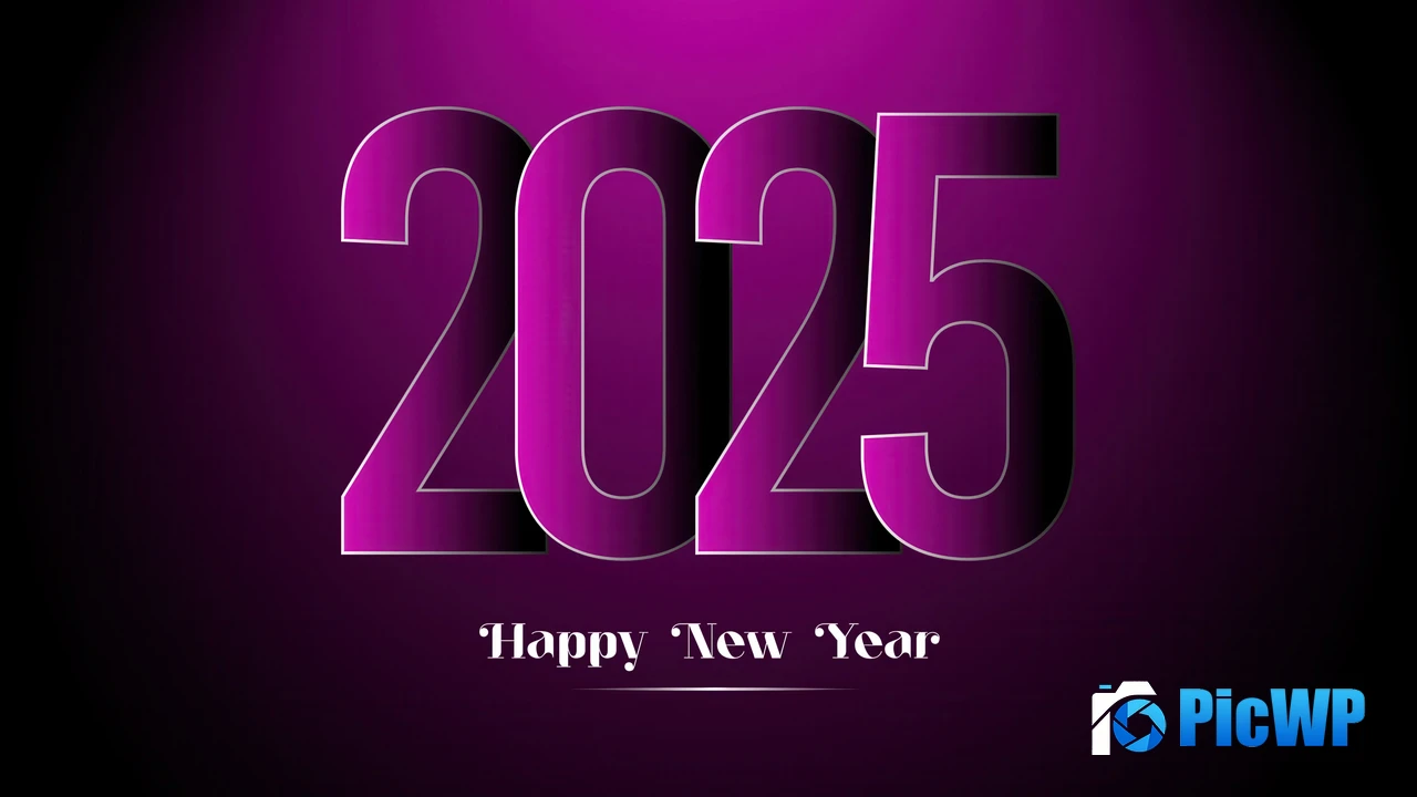 2025 New Year Purple background 4K PC Wallpaper