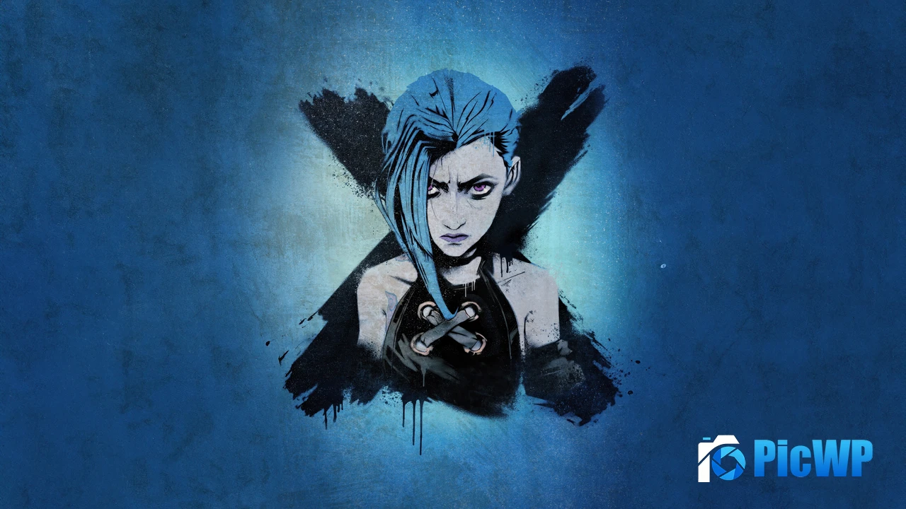 Jinx Blue aesthetic 4K PC Wallpaper