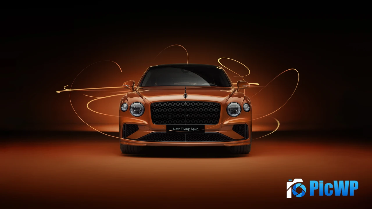Bentley Flying Spur Orange aesthetic 4K PC Wallpaper
