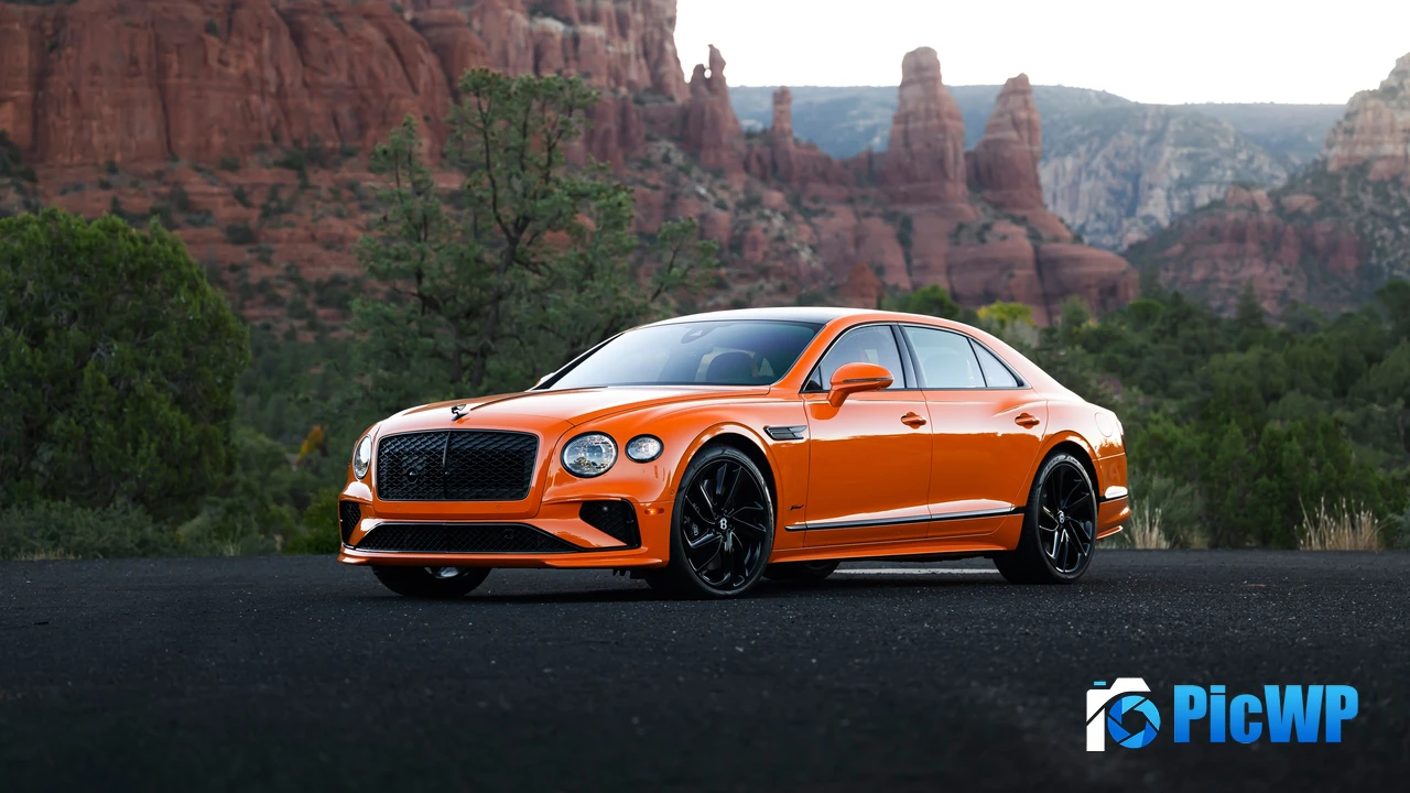 Bentley Flying Spur Speed Orange cars 4K PC Wallpaper
