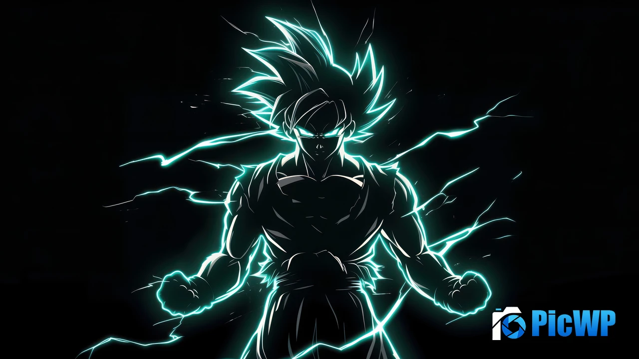 Ultra Instinct Goku Neon art 4K PC Wallpaper