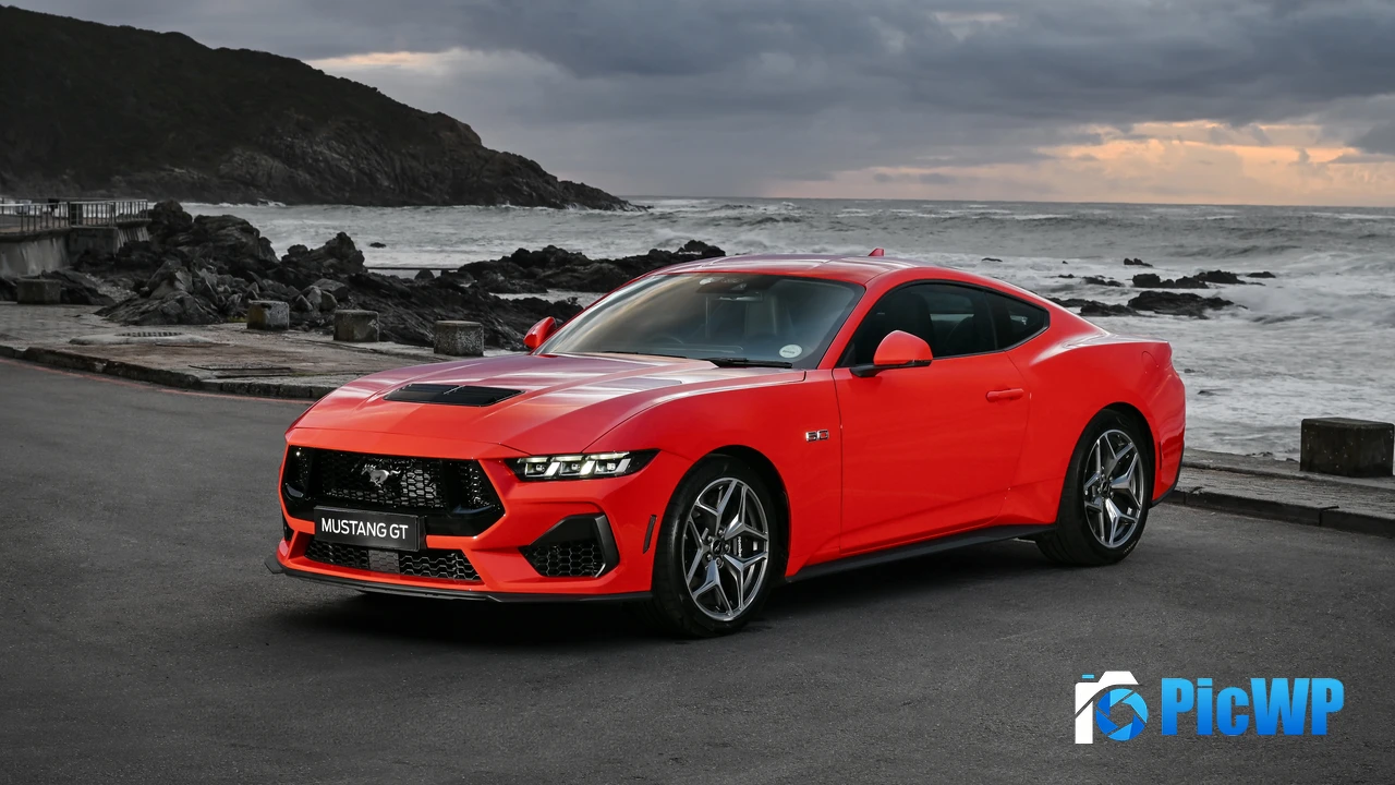 Ford Mustang GT Beach 4K PC Wallpaper