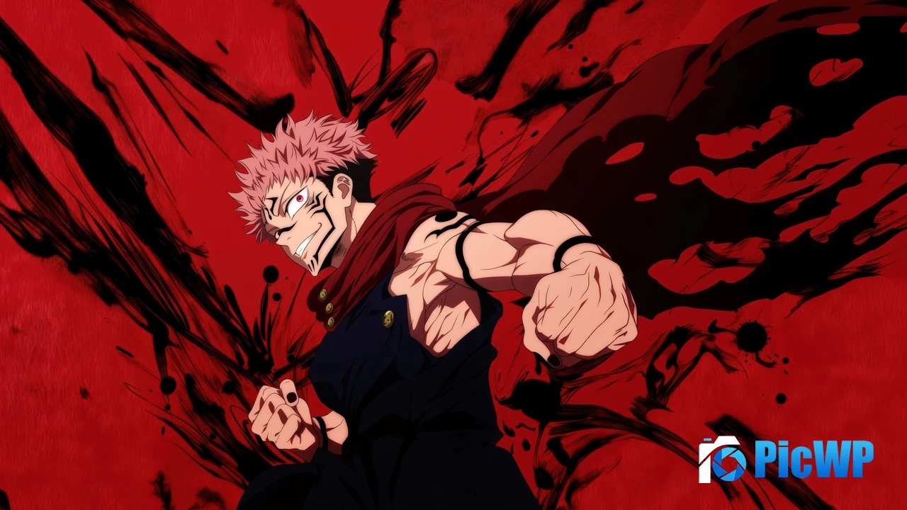 Sukuna Red background 4K PC Wallpaper