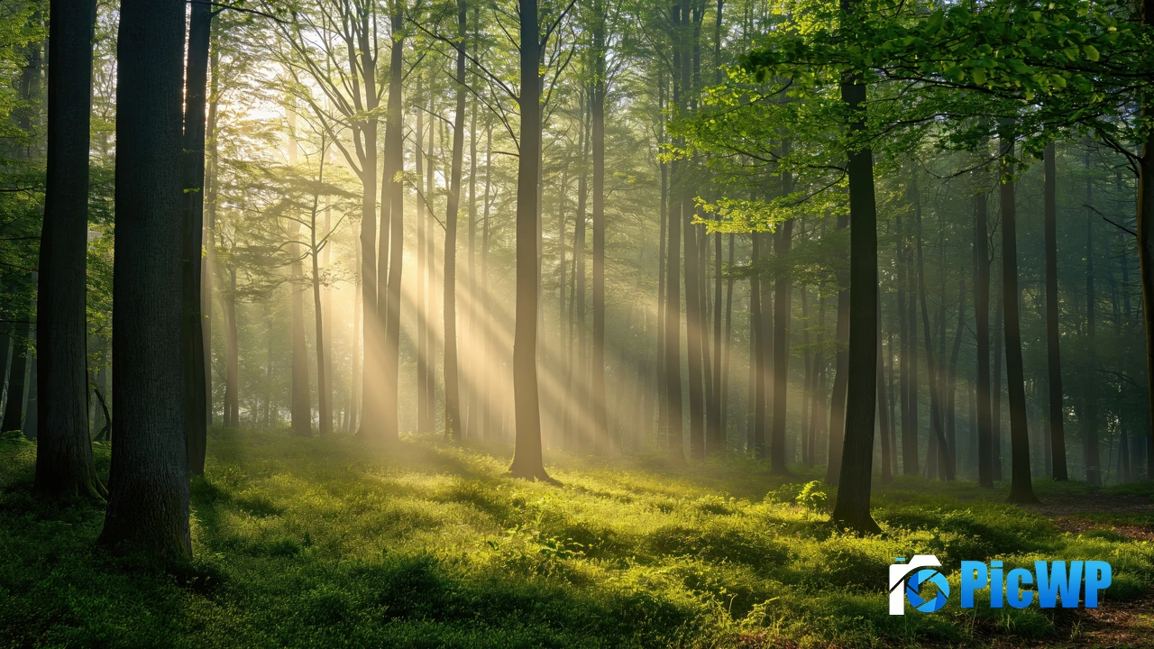 Thick forest Sunlight 4K PC Wallpaper