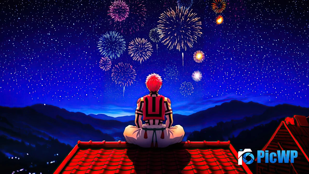 Akaza Fireworks 4K PC Wallpaper