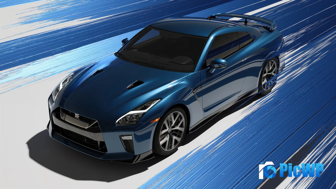 Nissan GT-R Blue aesthetic 4K PC Wallpaper