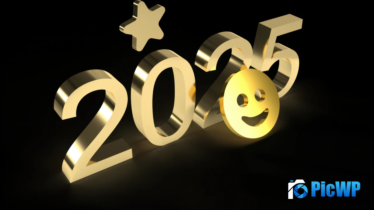 2025 New Year Smiley 4K PC Wallpaper