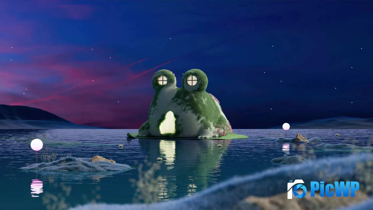 Frog house Aesthetic 4K PC Wallpaper