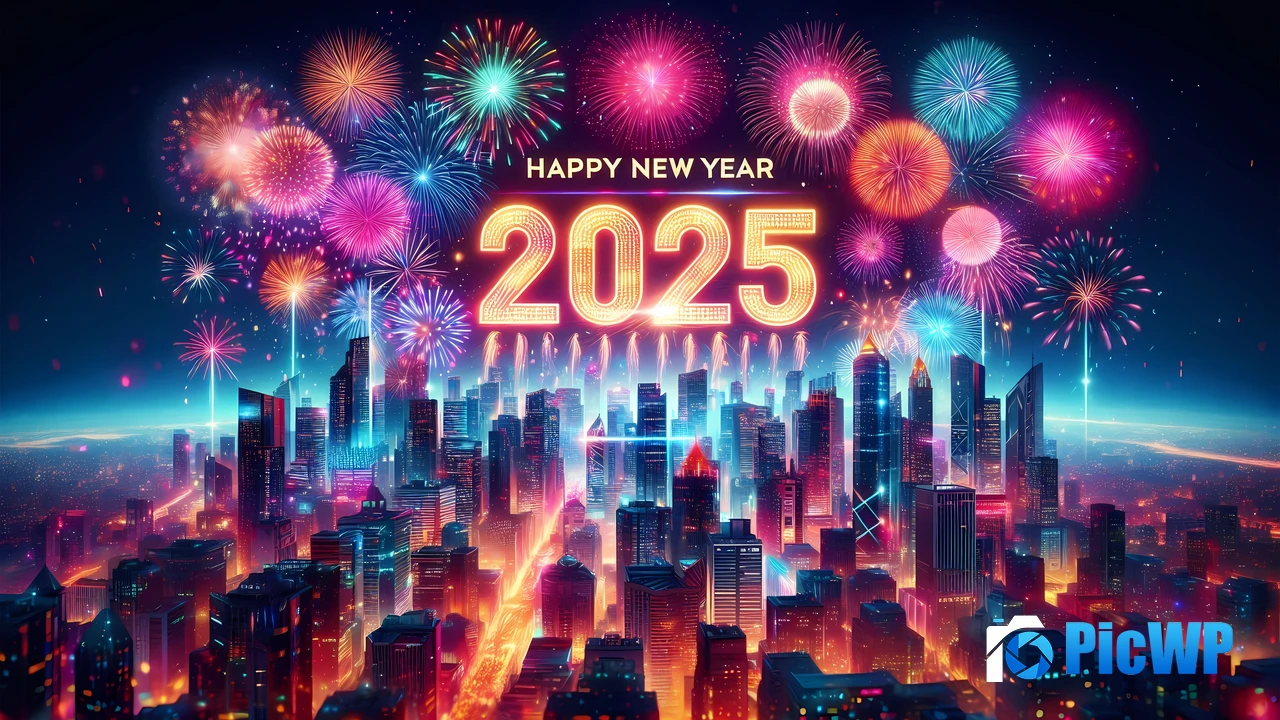2025 New Year celebrations 4K PC Wallpaper