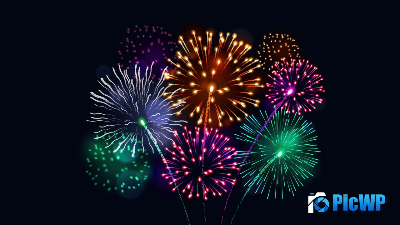 Colorful Fireworks 4K PC Wallpaper