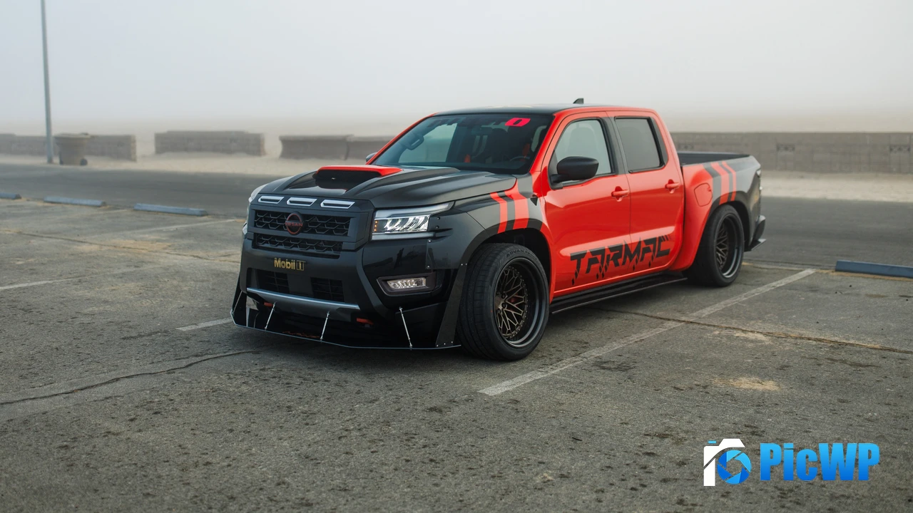 Nissan Frontier TARMAC Pickup truck 4K PC Wallpaper