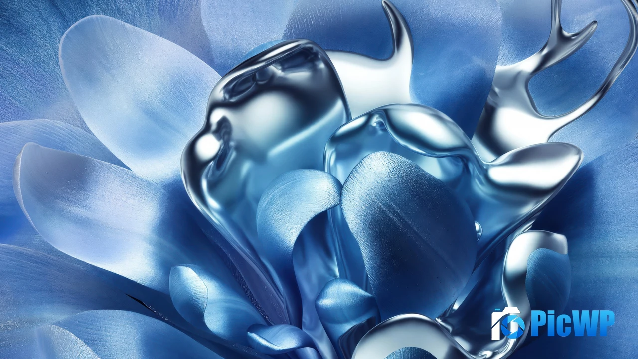 Liquid metal Digital flower 4K PC Wallpaper