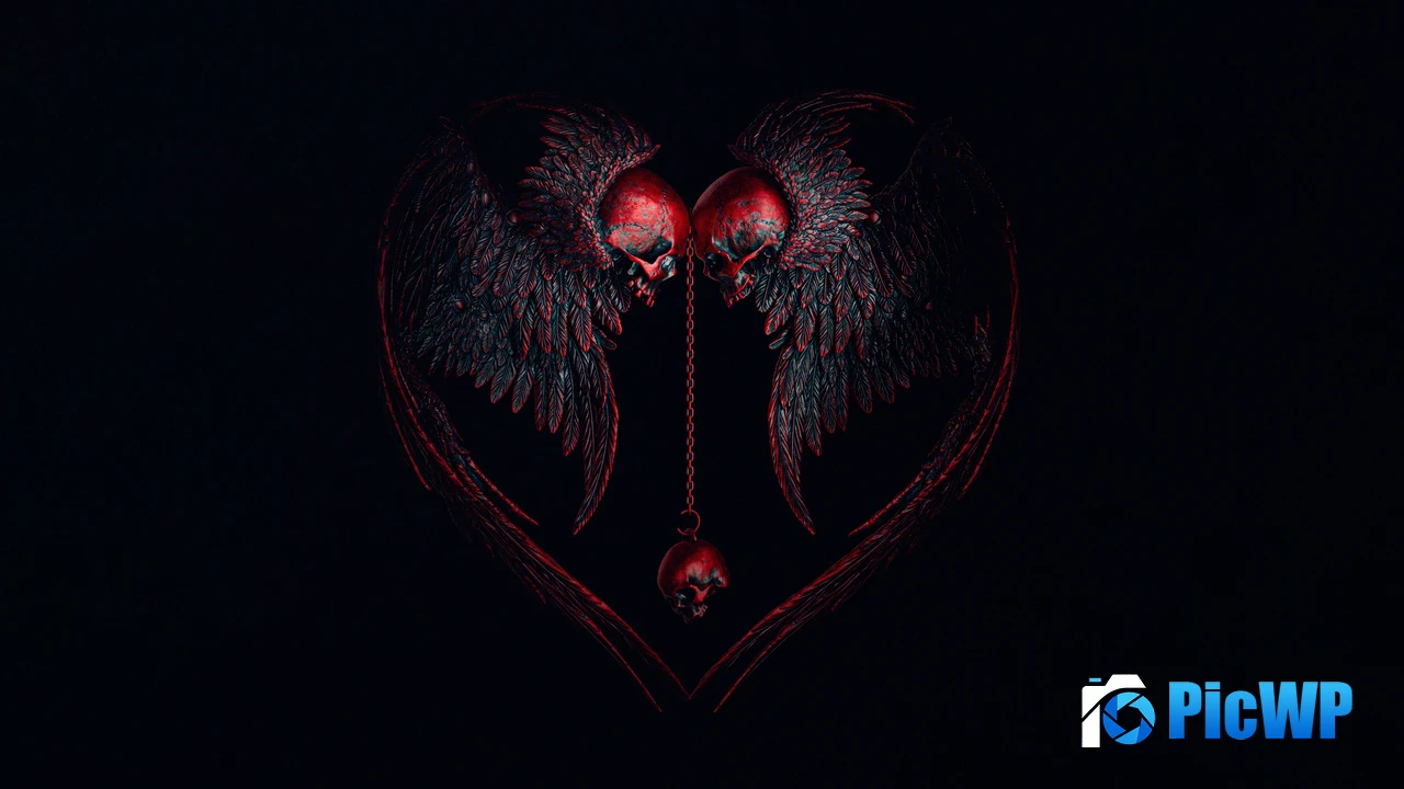 Angel wings Black background 3K Mobile Wallpaper