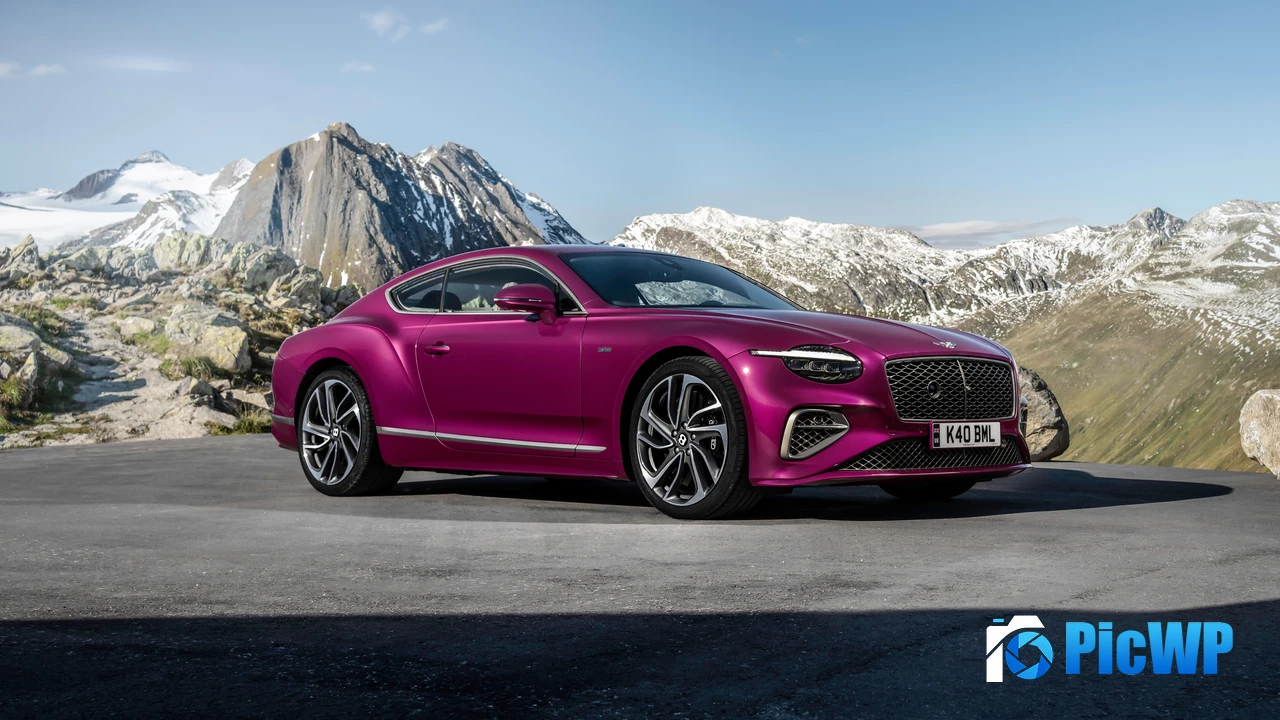 Bentley Continental GT Speed Purple aesthetic 4K PC Wallpaper