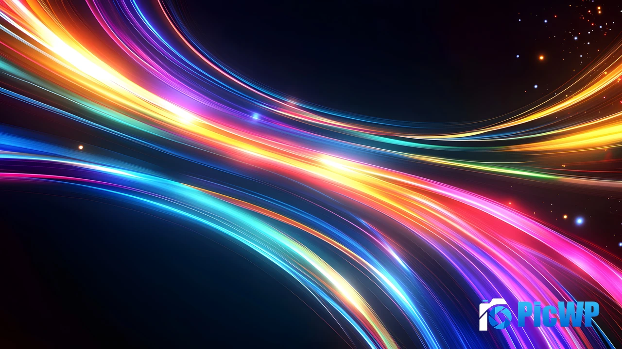 Cosmic Neon trails 4K PC Wallpaper
