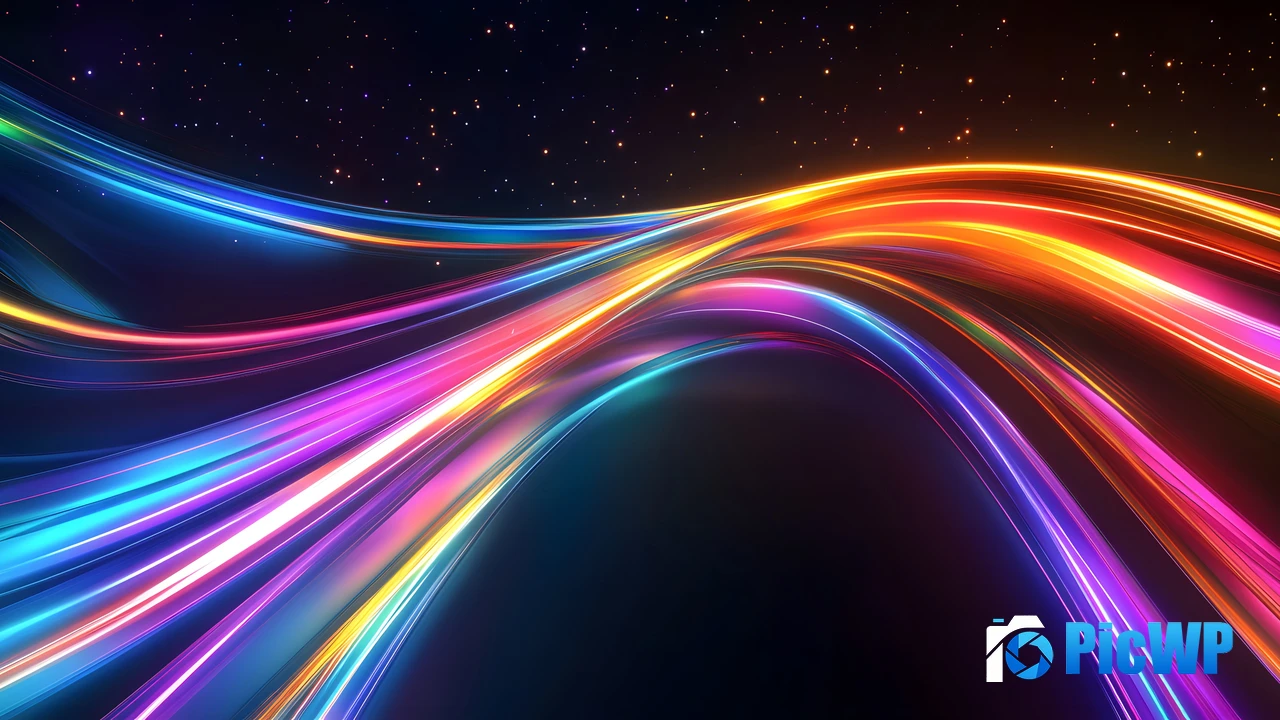 Dynamic Neon trails 4K PC Wallpaper