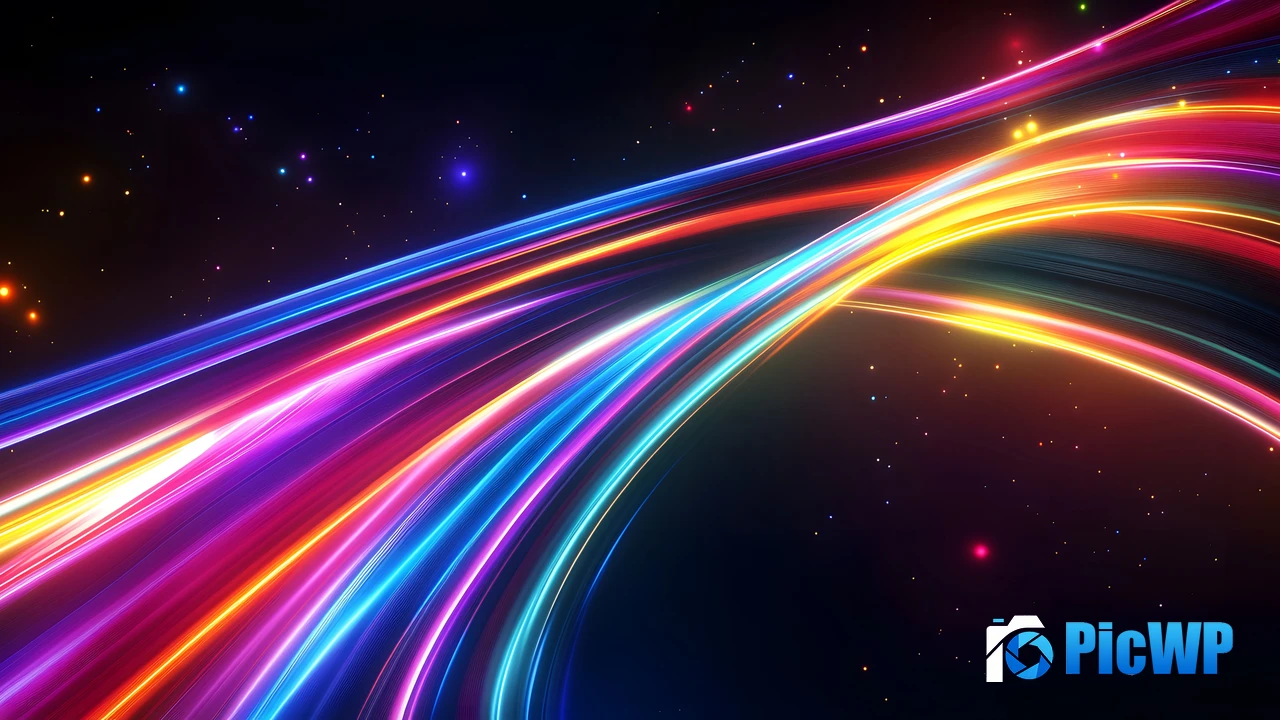 Colorful Neon trails 4K PC Wallpaper