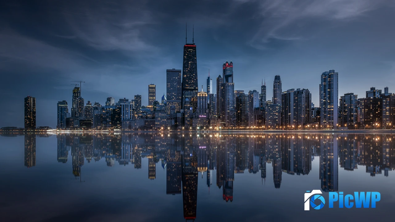 Chicago Night City 4K PC Wallpaper