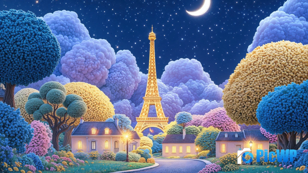 Eiffel Tower Dreamy 4K PC Wallpaper