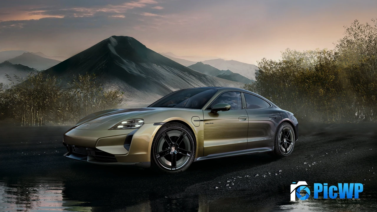 Porsche Taycan Turbo S Celestial Jade 4K PC Wallpaper
