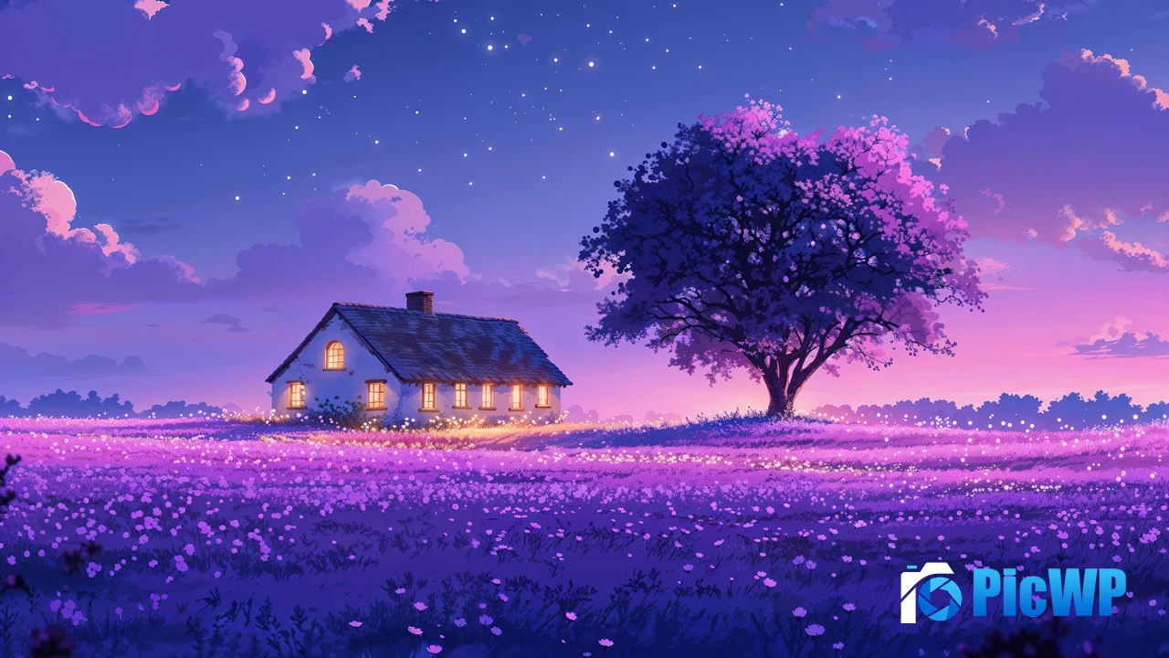 Purple aesthetic Scenery 4K PC Wallpaper