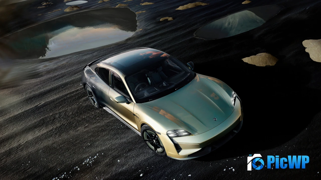 Porsche Taycan Turbo S Celestial Jade 2024 4K PC Wallpaper