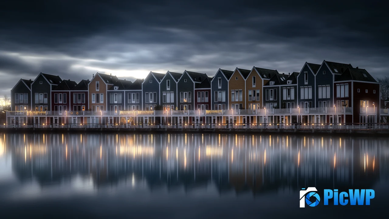 Rainbow houses Netherlands 4K PC Wallpaper
