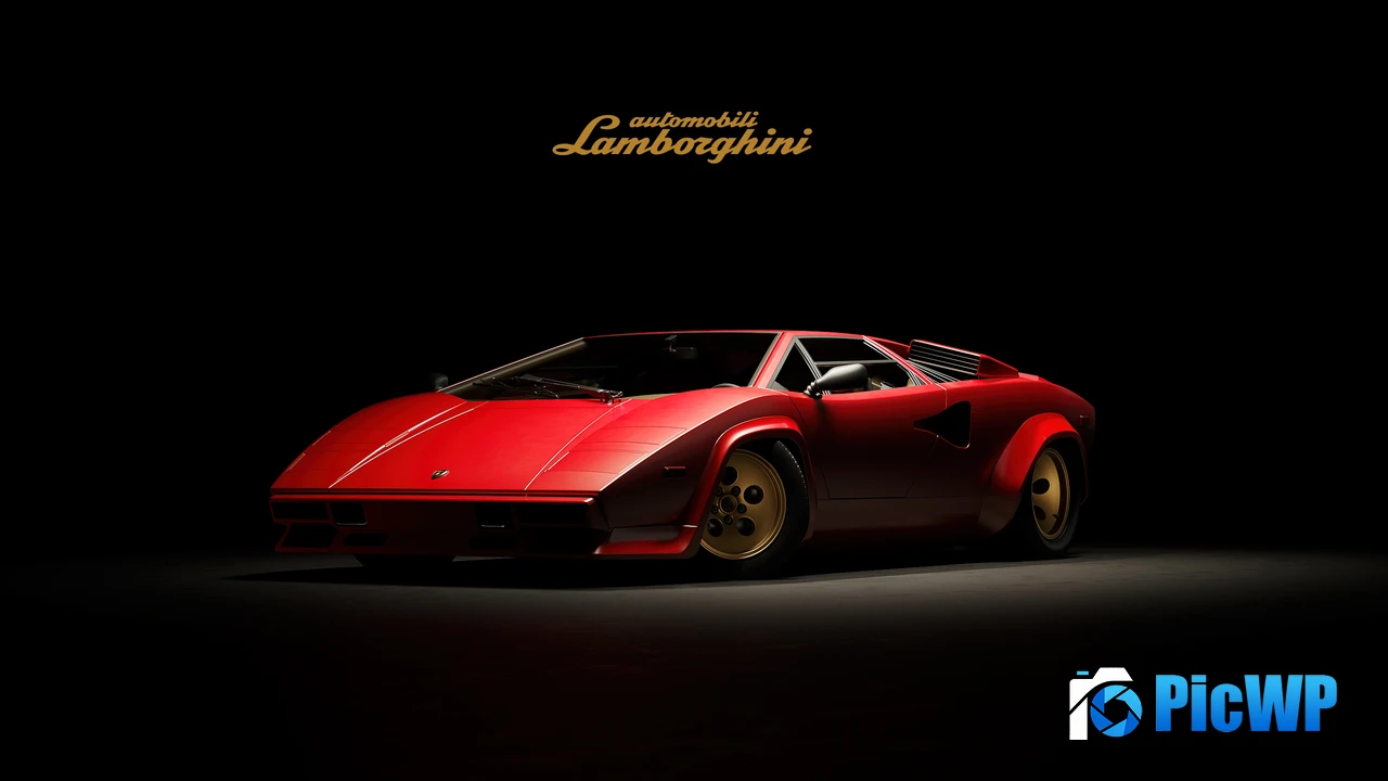 Lamborghini Countach Dark aesthetic 4K PC Wallpaper
