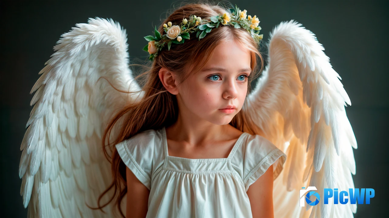 Cute Girl Angel wings 4K PC Wallpaper