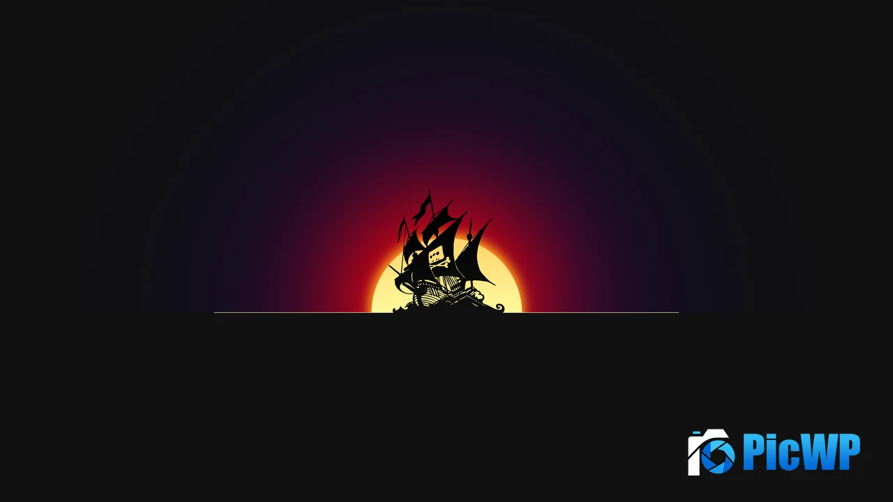 Pirate ship Silhouette 4K PC Wallpaper