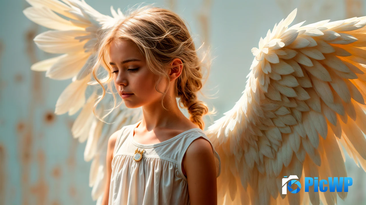 Cute child Angel wings 4K PC Wallpaper