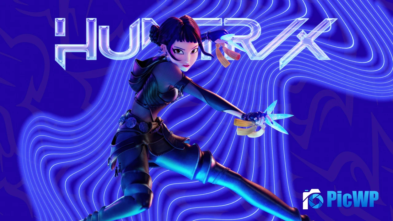 Zoey (Huntrix) Blue aesthetic 4K PC Wallpaper