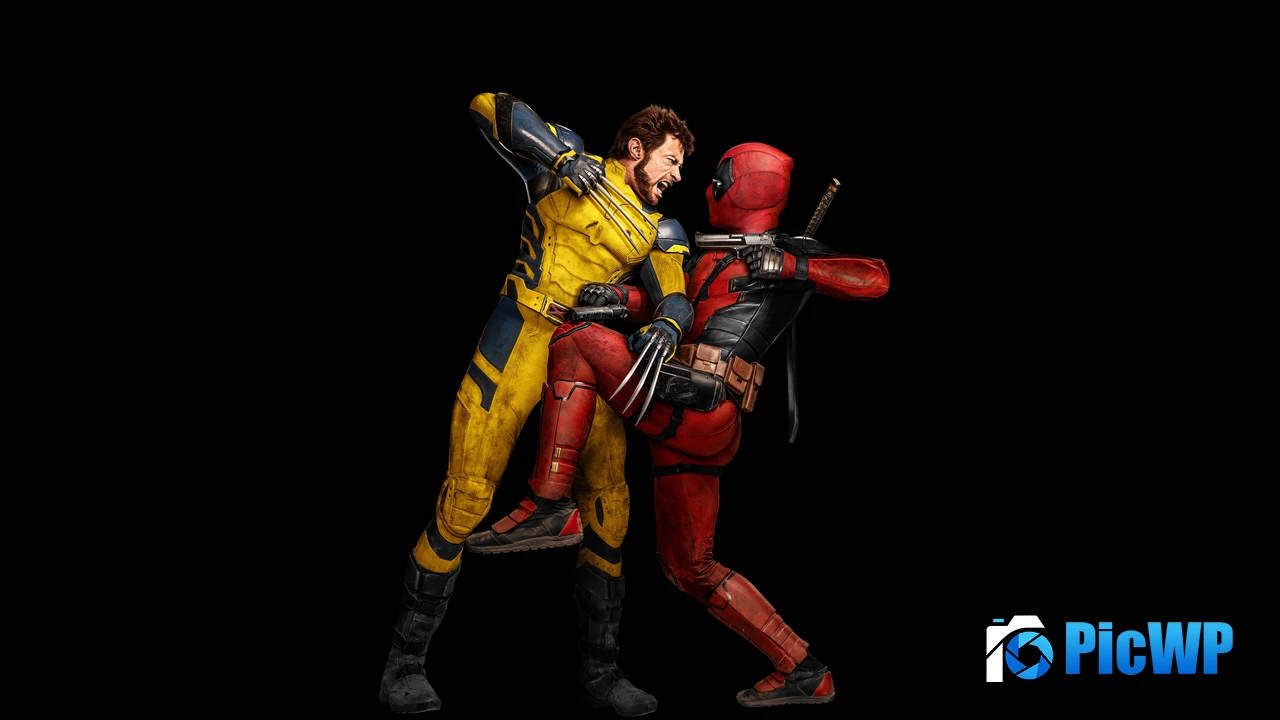 Deadpool & Wolverine Black background 4K PC Wallpaper