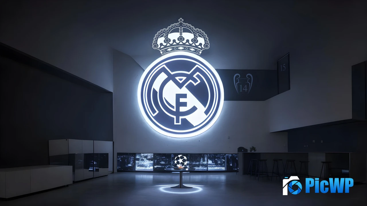 Real Madrid CF Glowing Logo 4K PC Wallpaper