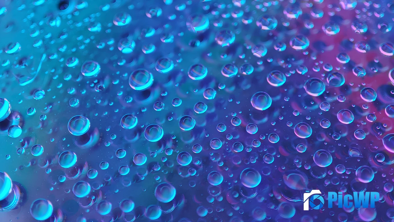 Water droplets Blue aesthetic 4K PC Wallpaper
