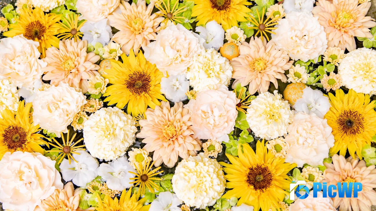 Flower bouquet Yellow aesthetic 4K PC Wallpaper